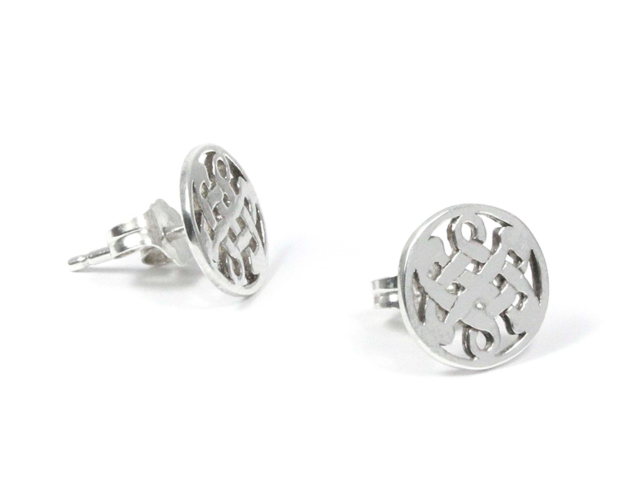Sterling Silver Celtic Love Knot Stud Earrings